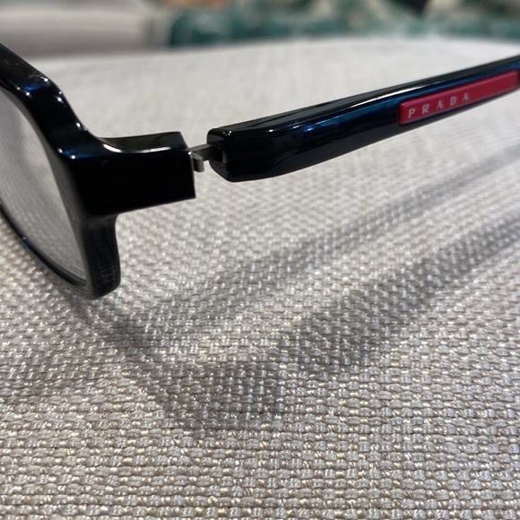 PRADA EYE GLASSES 🤓 VPS 04B 53 15 1AB 101 140 black frame side logo & flap case - Picture 13 of 16